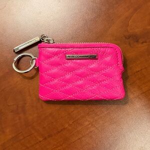 Rebecca Minkoff Fuchsia Quilted Keychain Pouch